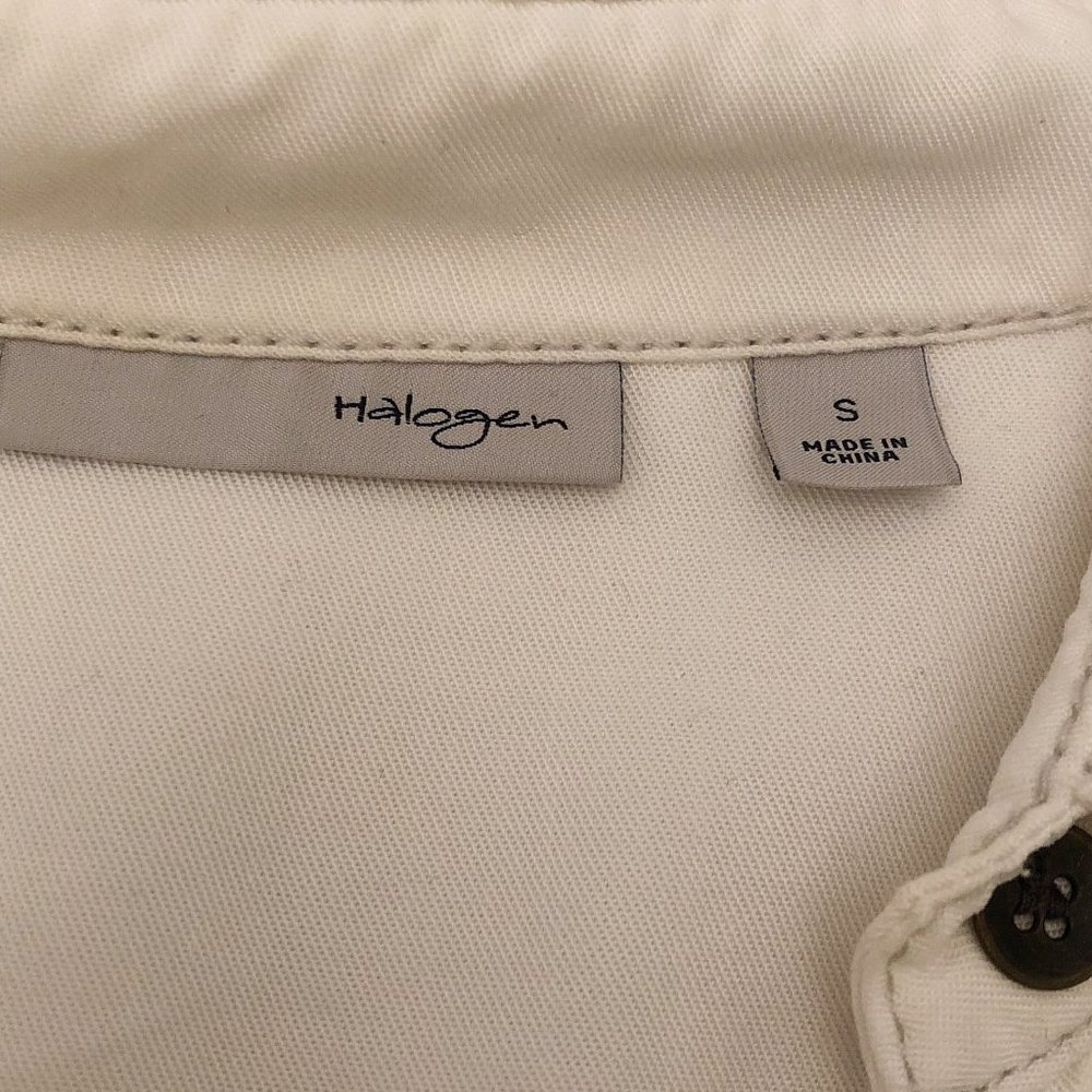 Halogen White Button Down Long Sleeve Top Small - Picture 6 of 8